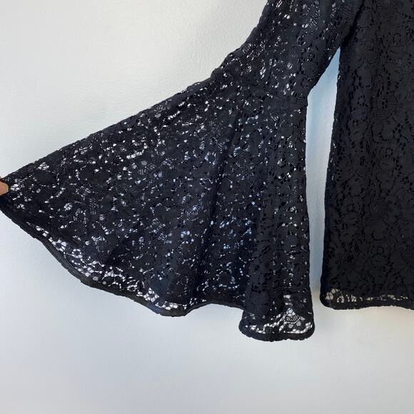Catherine Malandrino Flare Sleeve Blouse Lace V-neck Dramatic Whimsygoth Small - Picture 5 of 8